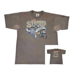 Vintage Y2K 2009 Harley Davidson T-shirt Brown Sturgis I Rode Mine Single Stitch